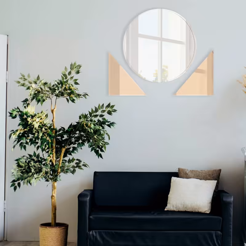 آینه دکوراتیو مدل دایره و مثلث کد 0304 مجموعه 3 عددی