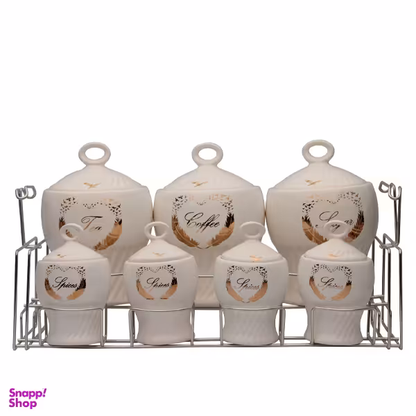 جا ادویه 7 پارچه مام لوکس مدل پر قلبی کد 1077