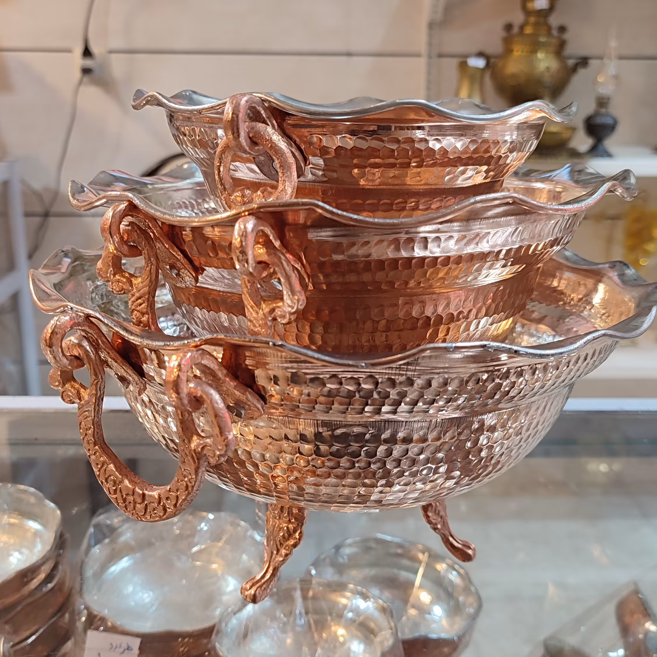 سرویس پذیرایی مسی 3  تیکه 