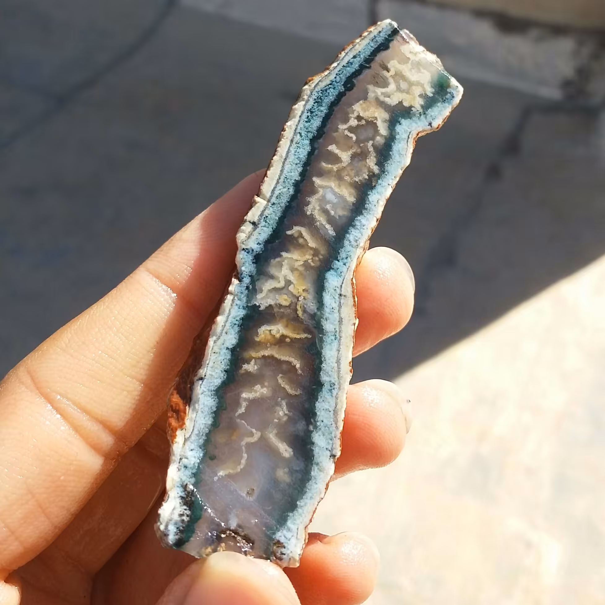 اسلایس سنگ راف عقیق منظره کمیاب دو طرفه بسیار زیبا و خاص 100 در 100 طبیعی  شاهکار خلقت
کد 12304