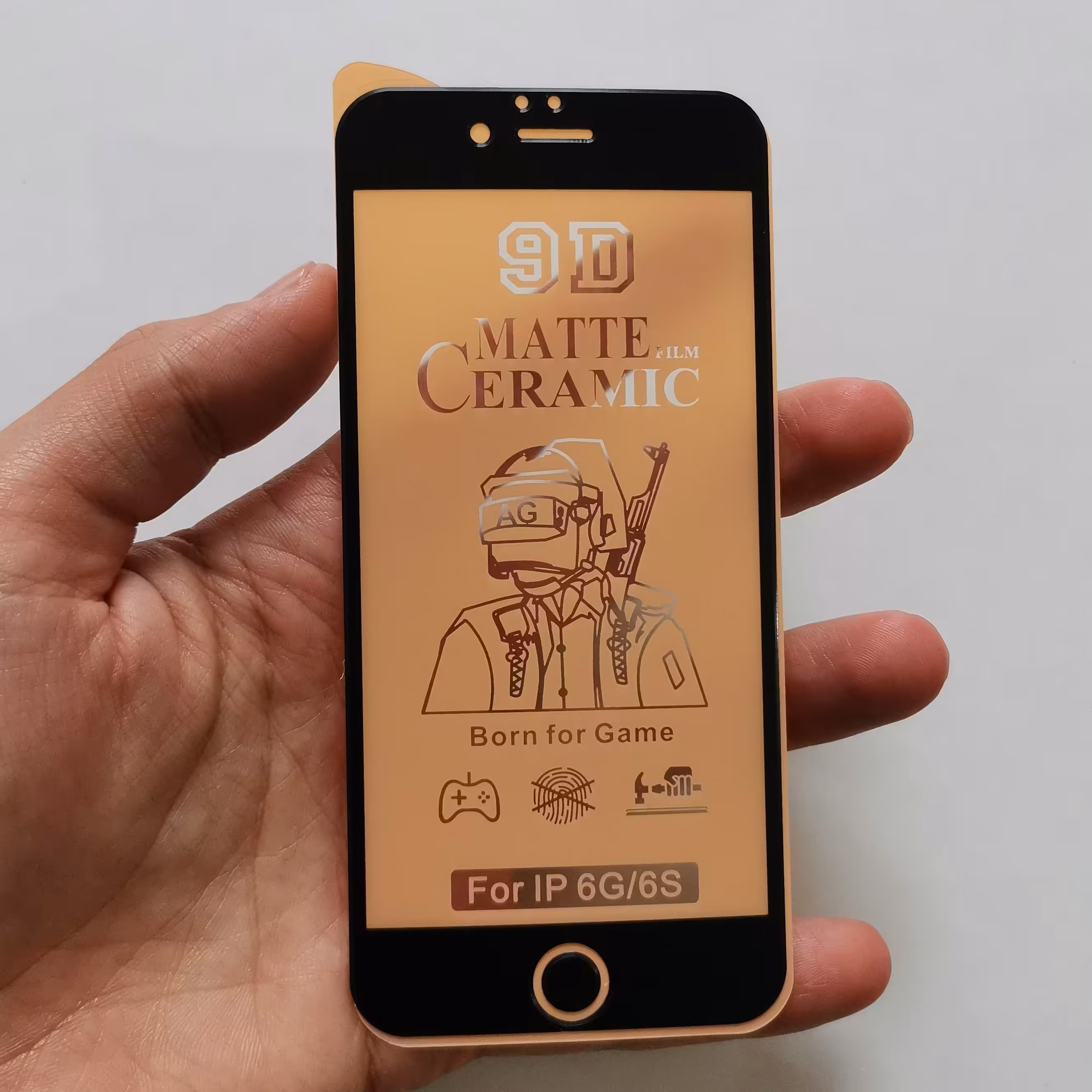 گلس سرامیکی مات پابجی اصلی مشکی گوشی آیفون Iphone  6s 