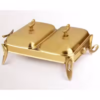 سوفله مستطیل دو خانه تک استیل مدل لوپ (طلایی مات)