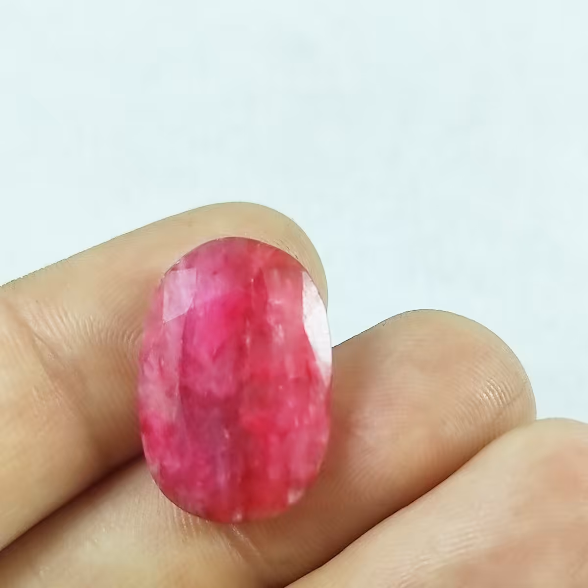 سنگ یاقوت سرخ طبیعی مدل بیضی کد11591266