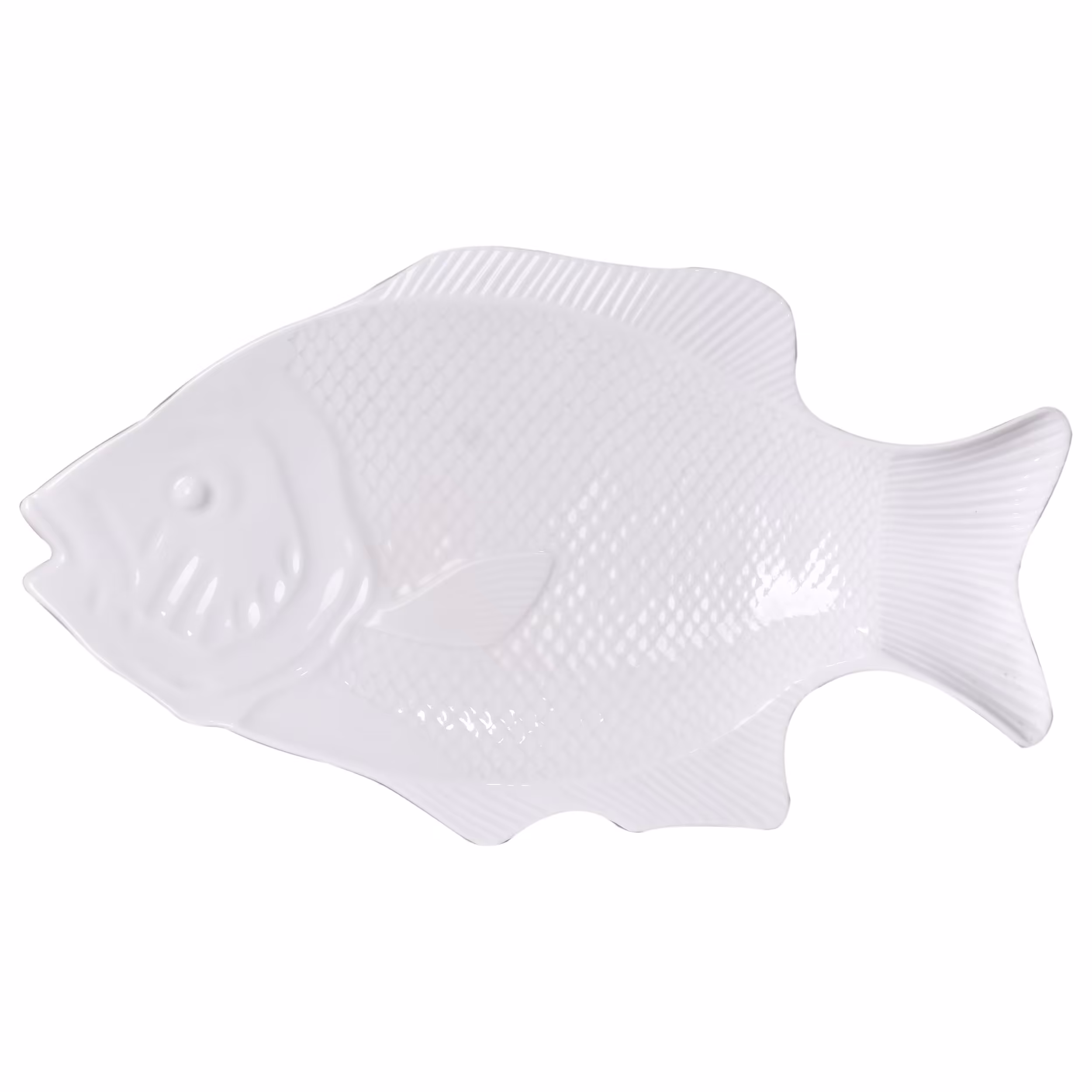 دیس طرح ماهی سفید ساده سایز بزرگ دیس چینی دیس ماهی  