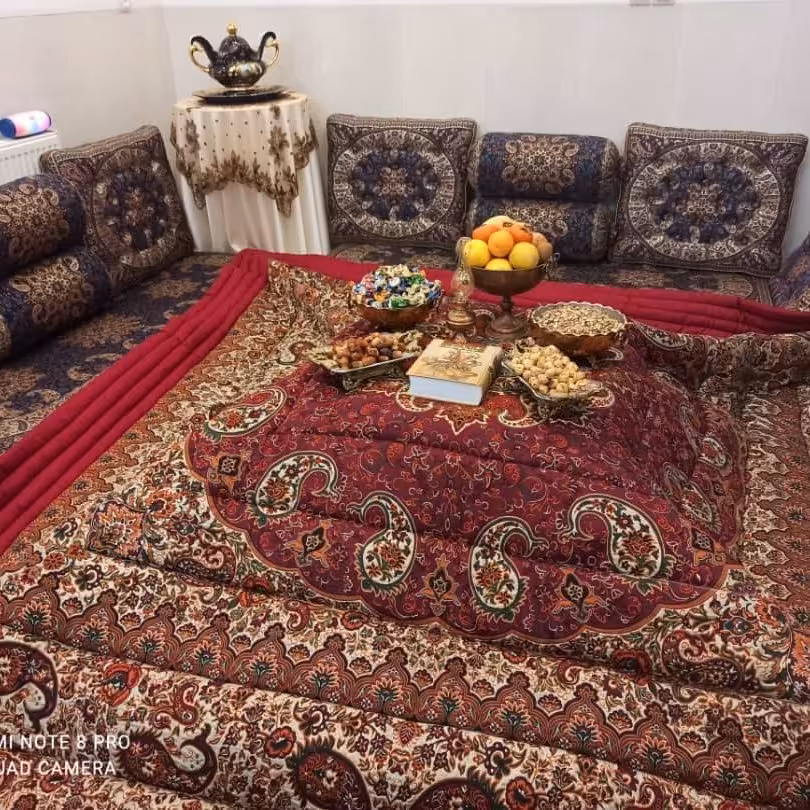 لحاف کرسی ترمه قرمز