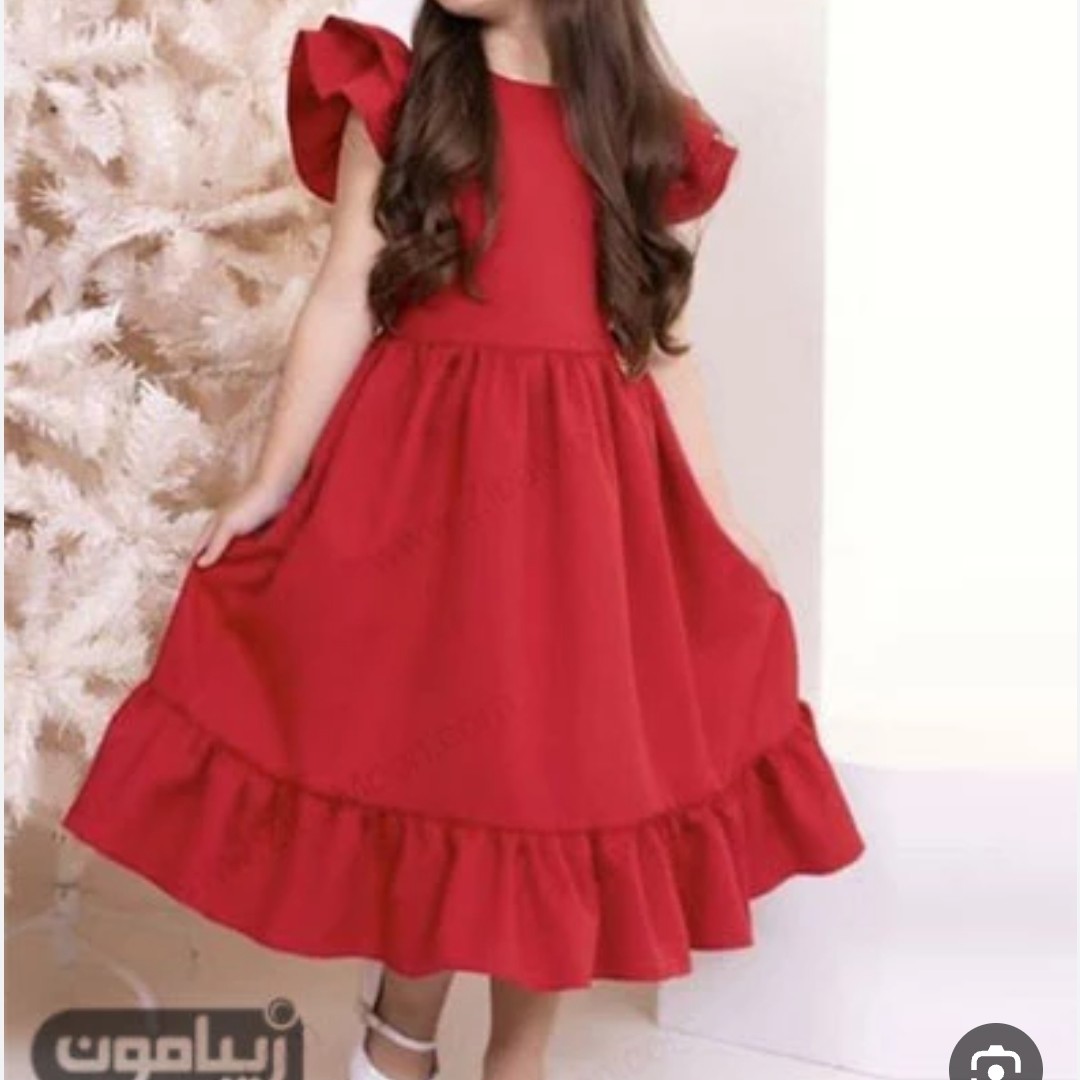 پیراهن دخترانه آستین پروانه