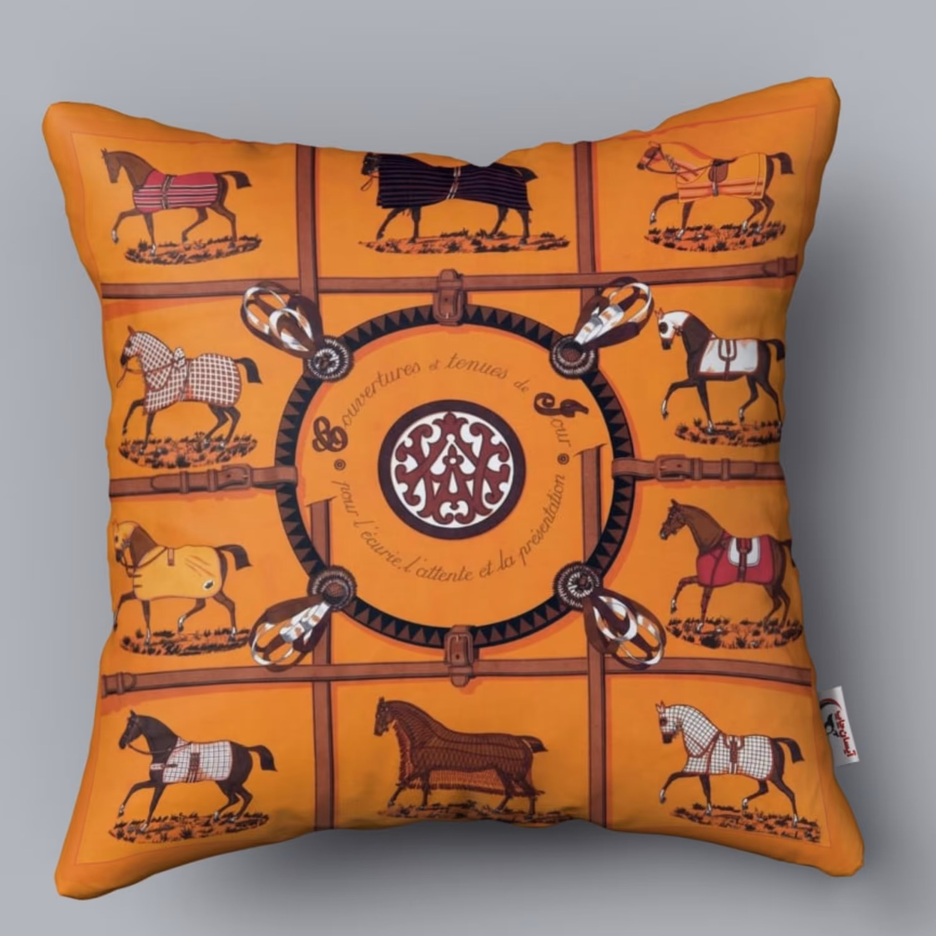 کاور کوسن بهشت طرح اسبها  دو طرف چاپ جنس مخمل عالی 