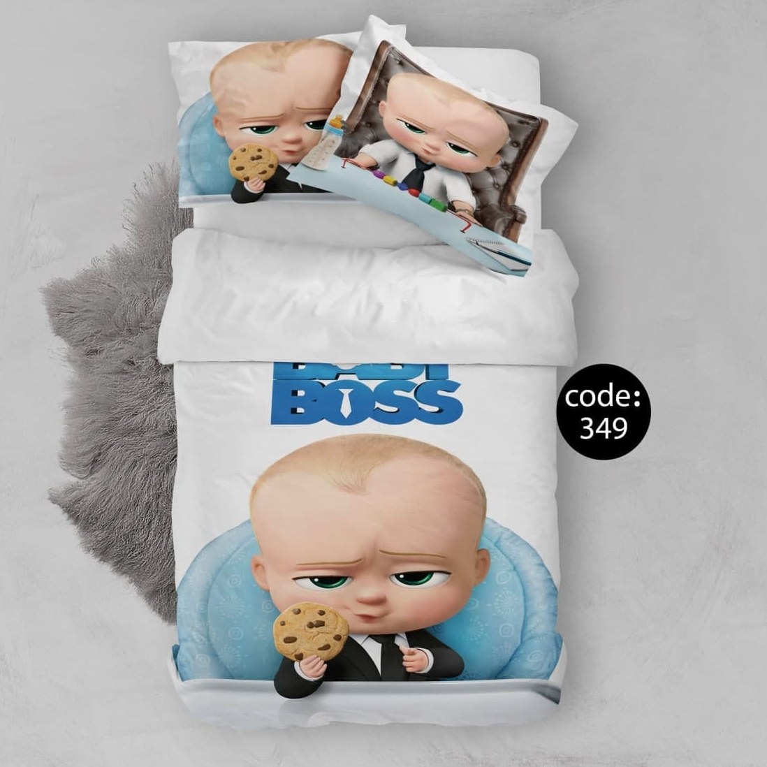 سرویس  روتختی تکنفره 4تکه چاپی قابل ست با پرده با انتخاب جنس پارچه کد349