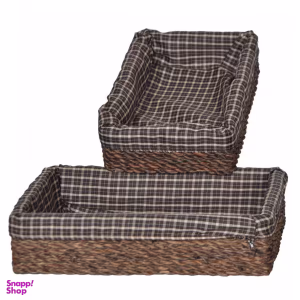 سبد نان و سبزی مدل عروس طرح حصیر 1 مجموعه 2 عددی