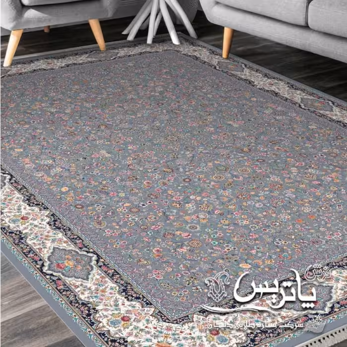 فرش پاتریس 1200شانه  طرح افشان مهربان گل طوسی9متری