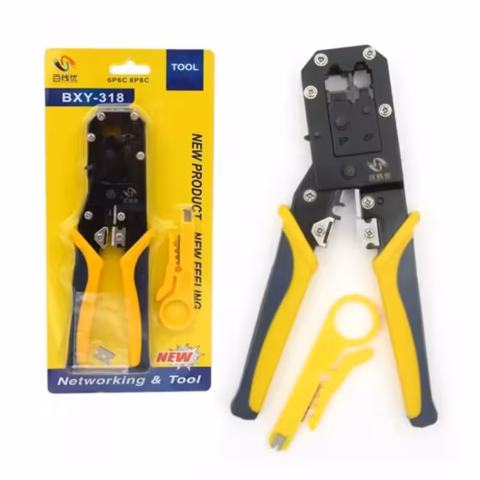 آچار سوکت زن شبکه به همراه سیم لخت کن مدل BXY-318