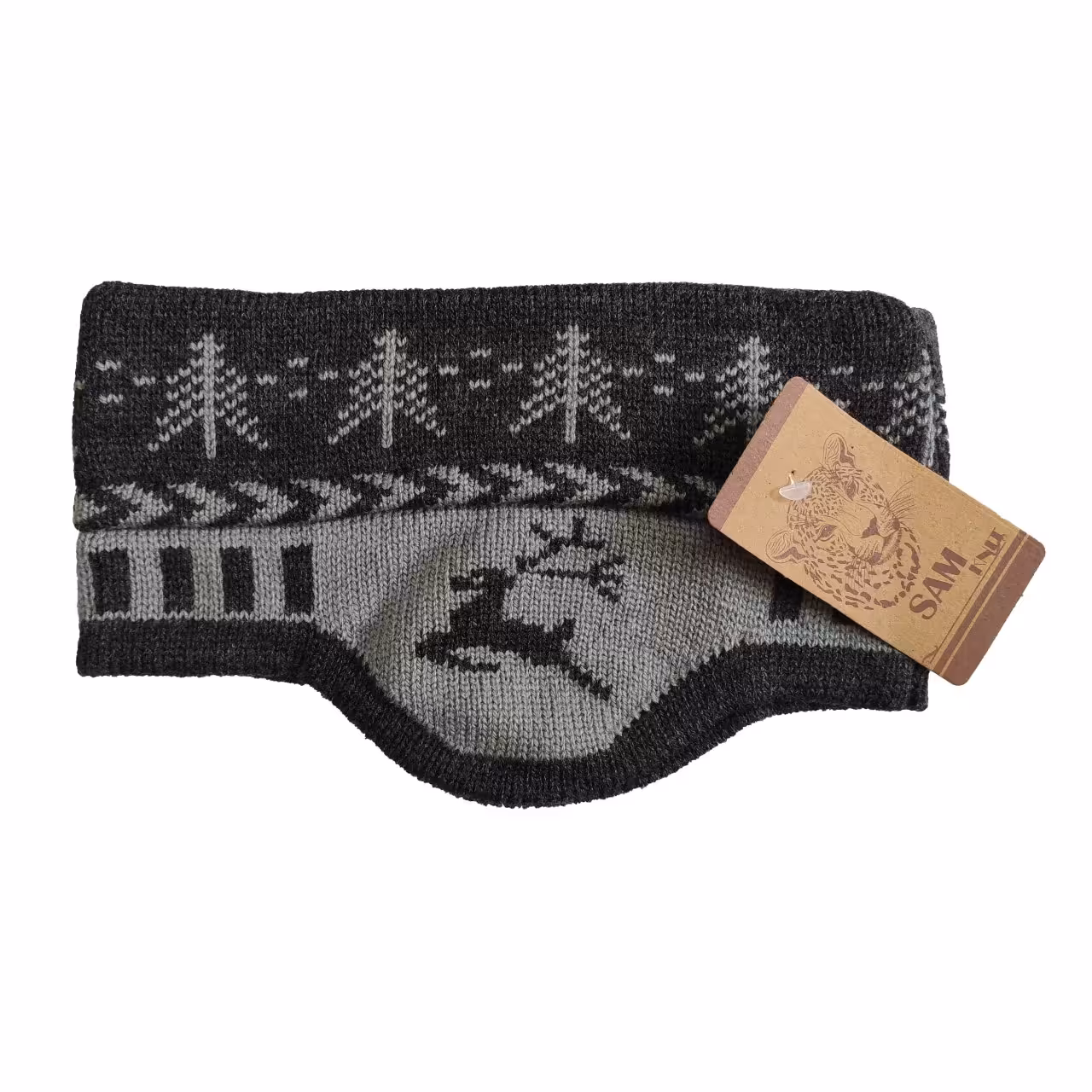 هدبند بافتنی مردانه سام مدل T2 کد 30631 رنگ خاکستری