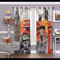 پرده پذیرایی دو قواره طرح منظره کد S10007