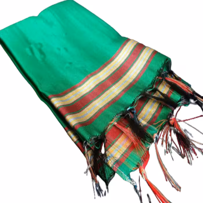 دستمال ابریشمی یزدی بافت اعلاء سبز