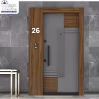 درب ضدسرقت LU17 روکش گردو طبیعی و رنگ ولی اورتان یراق لوکس درب ضد سرقت مدرن