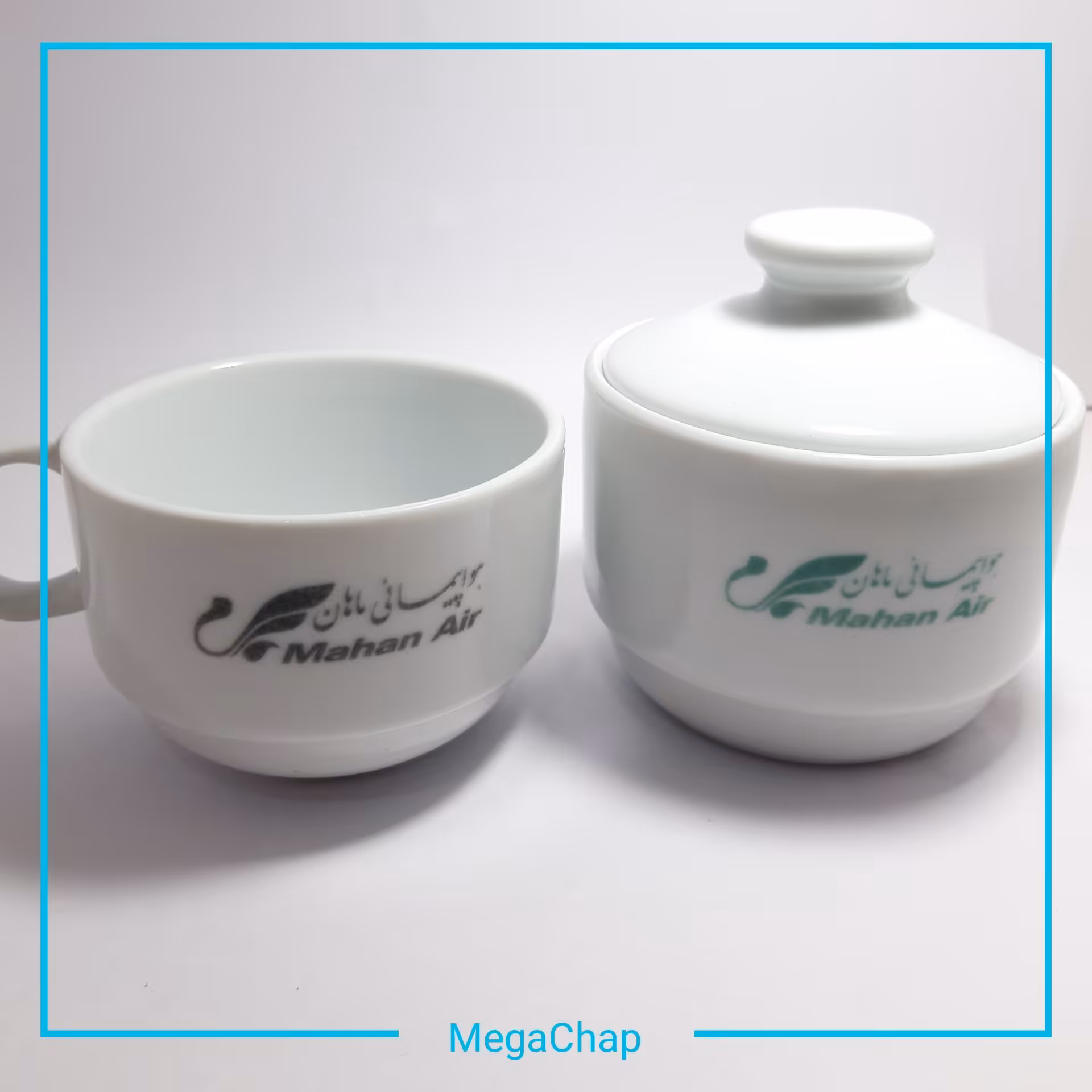 فنجان و قندان سرامیکی تبلیغاتی سابلیمیشن 