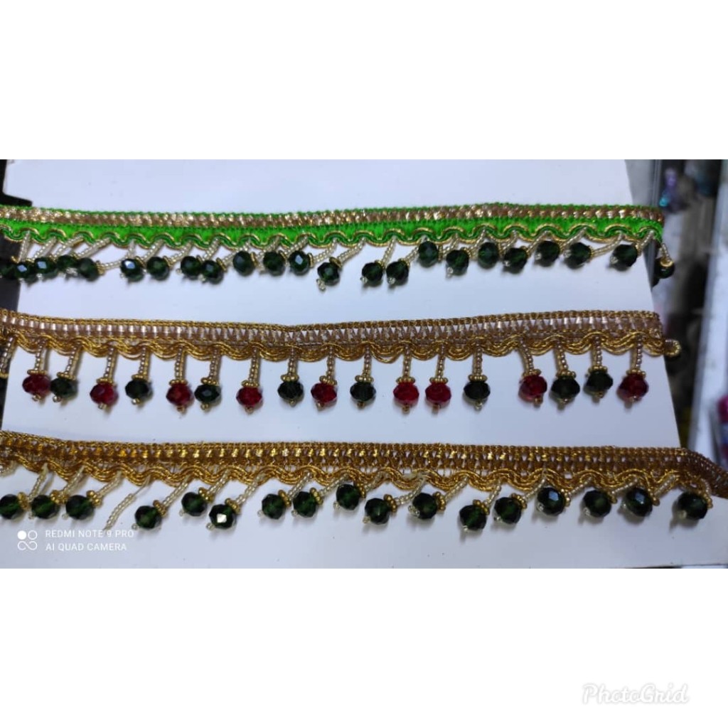 نوار ملیله ای منجق دار کار بسیار شیک فروش بصورت عمده و خرده