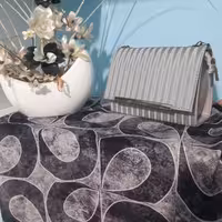 کیف و شال طوسی کوچک