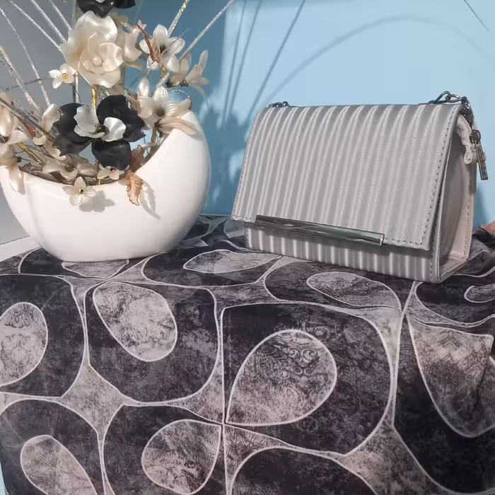 کیف و شال طوسی کوچک