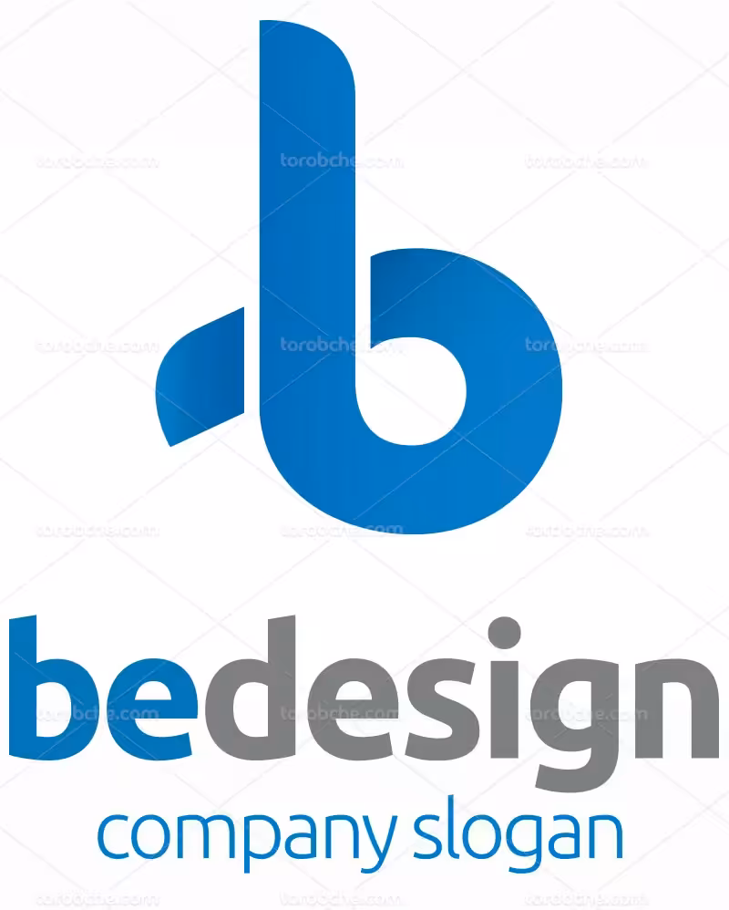 وکتور لوگوی حرف B آبی | گرافیک با طعم تربچه