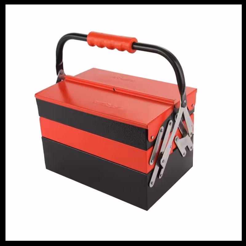 جعبه ابزار 30 سانت 3 طبقه اتوماتیک آروا مدل 4703 ساخته شده از فولاد ضد زنگ