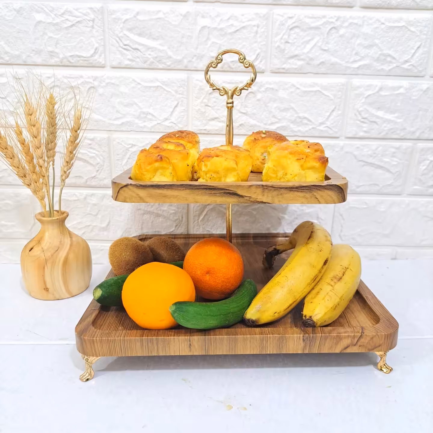 ظرف دو طبقه چوبی