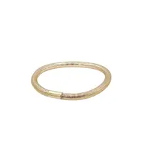 دستبند طلای 18 عیار مدل فنری کشی زرد قطر 5MM