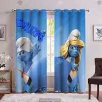 پرده پانچی اسمورف برای اتاق کودک PK-6618