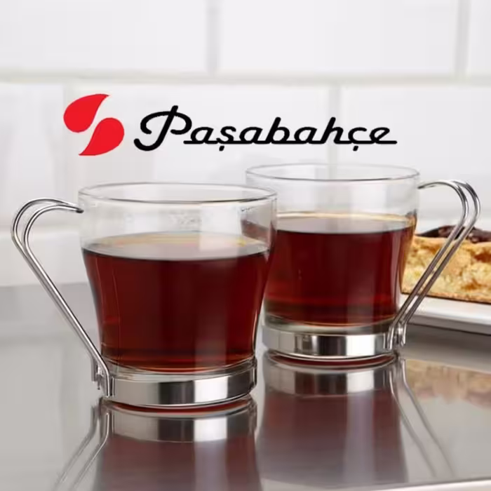 فنجان کروم جفتی پاشاباغچه ترکیه مدل 42665  بسته 2 عددی