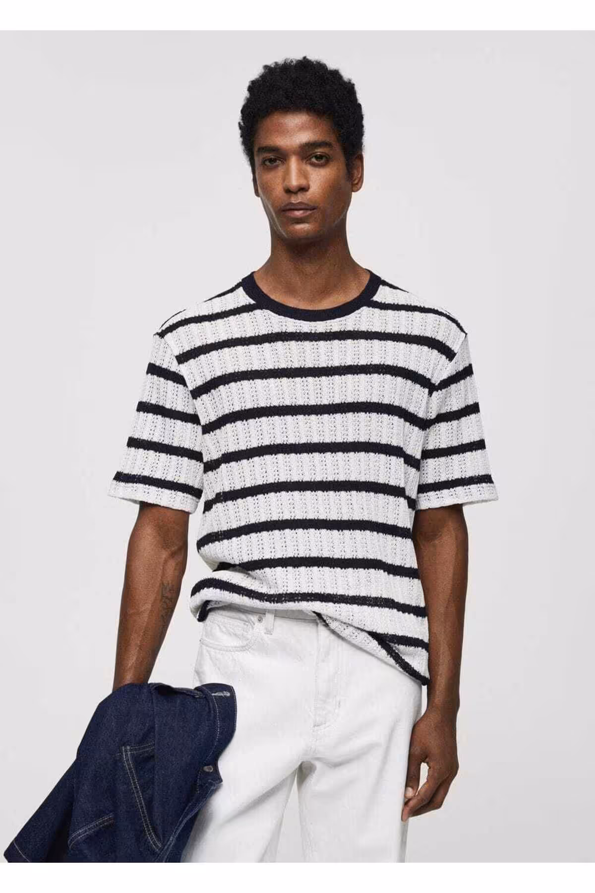 تی شرت مردانه T SHIRT سوراخ شده نرم راه منگو MANGO Man