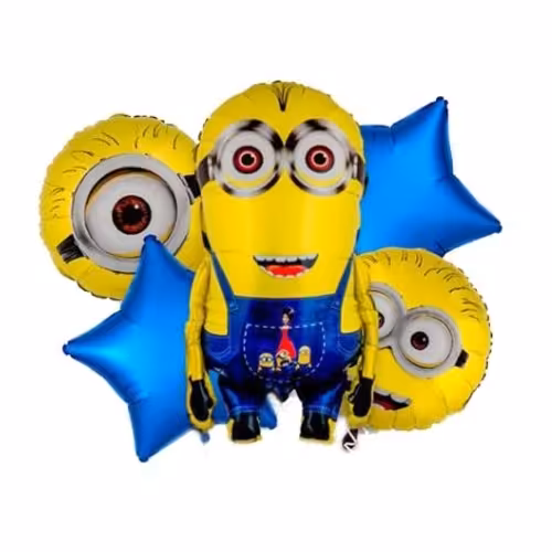 بادکنک فویلی 5 تیکه تم تولد مینیون