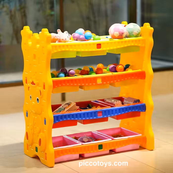 قفسه اسباب بازی با باکس 12 عددی رنگ زرد کد 4175863