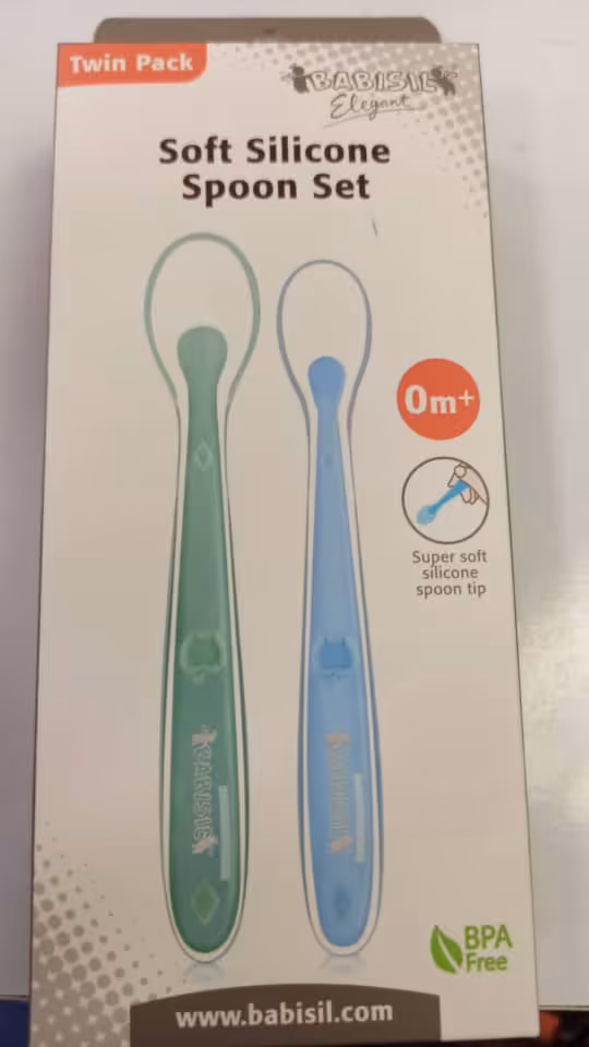 قاشق دو عددی babisil  ژلاتینی دو عددی تمام سیلیکون قابدار