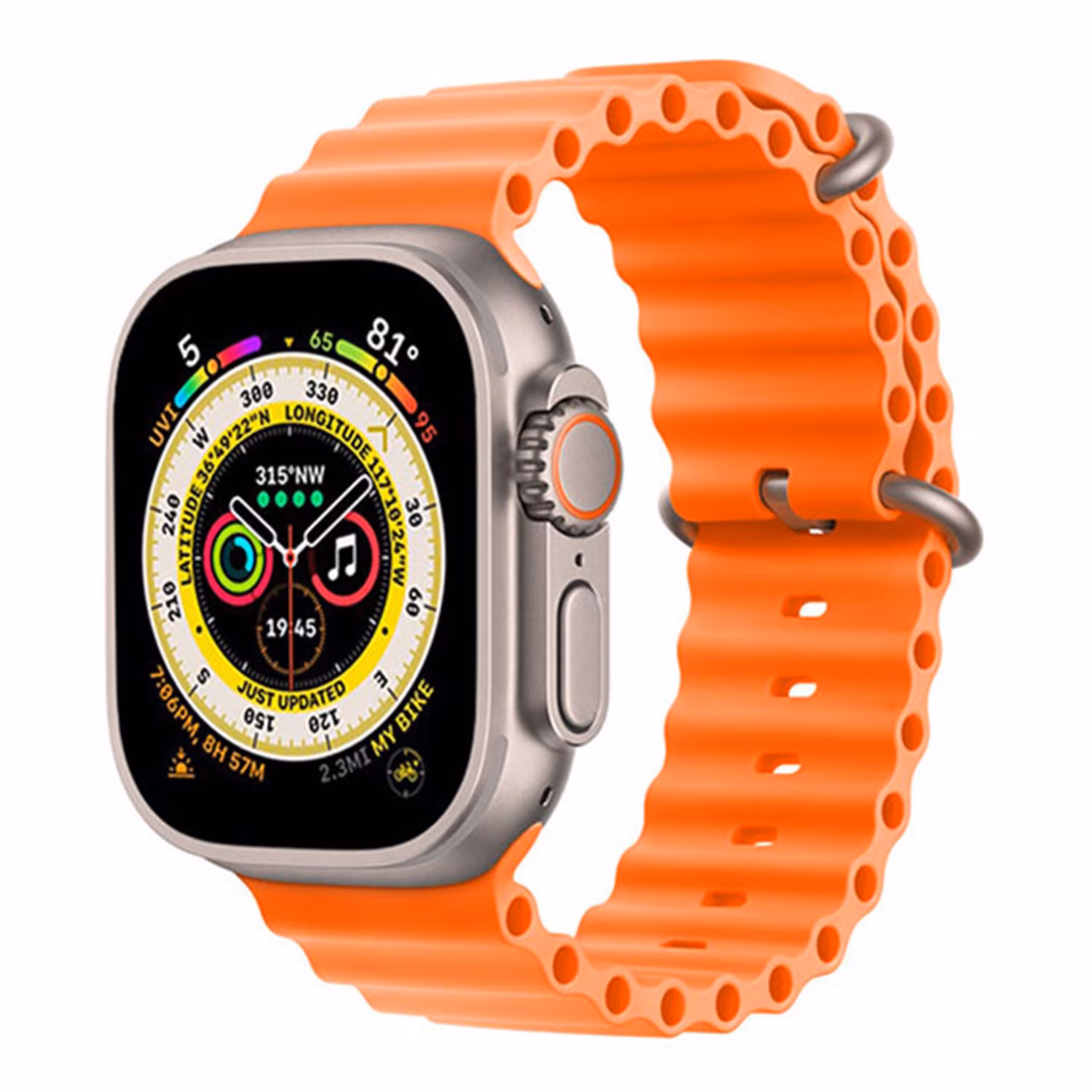 ساعت هوشمند طرح اپل واچ اولترا مدل X8 ULTRA اصلی طلایی مات با بند نارنجی