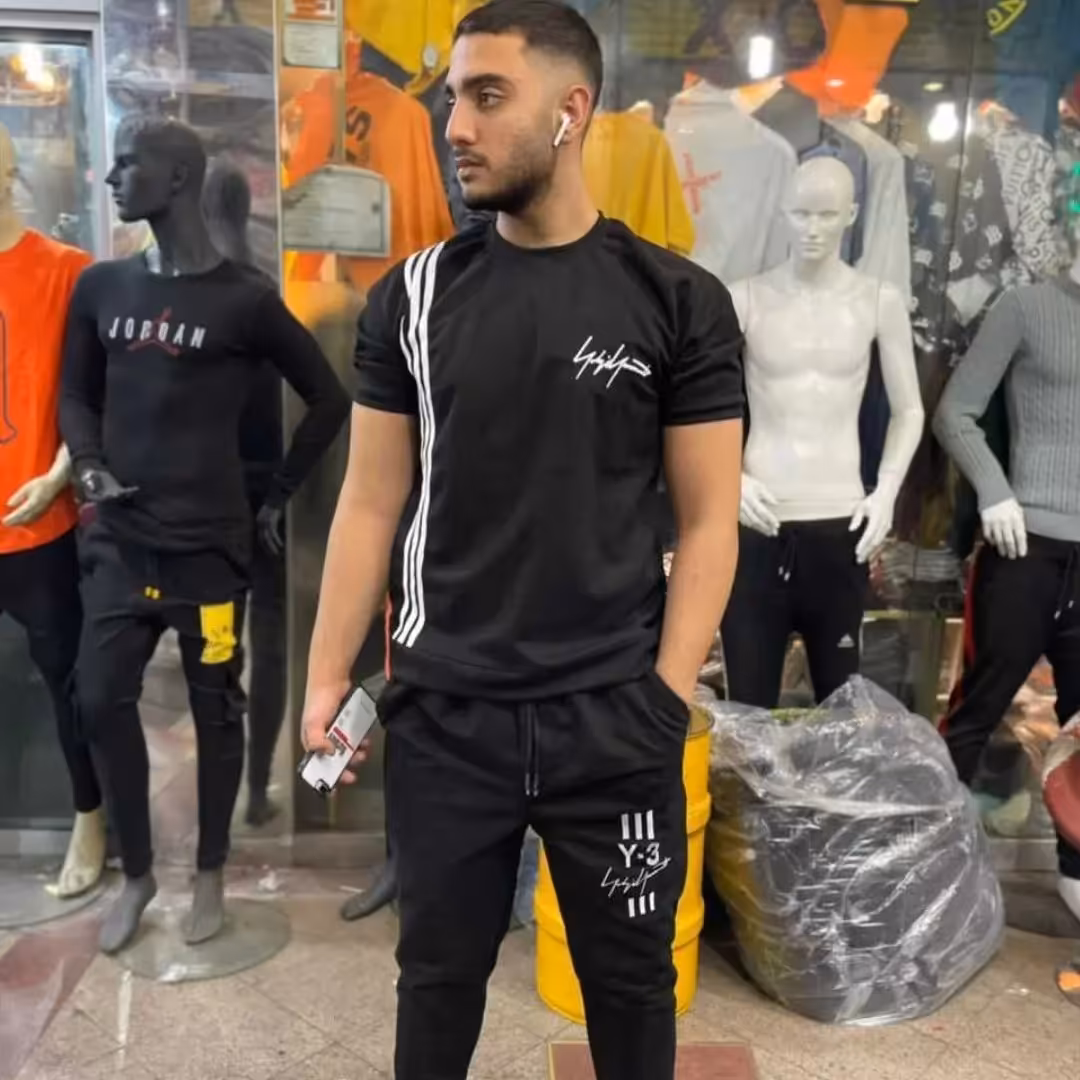 ست تیشرت شلوار پارچه سوییت مخمل سایزبندی M L XL XXL در سه رنگ مشکی زرشکی خردلی