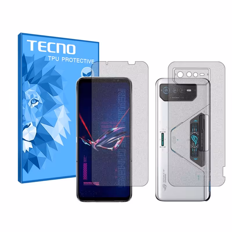 گلس صفحه نمایش و پشت گوشی ایسوس Rog Phone 6 Pro مدل مات برند تکنو کد SS