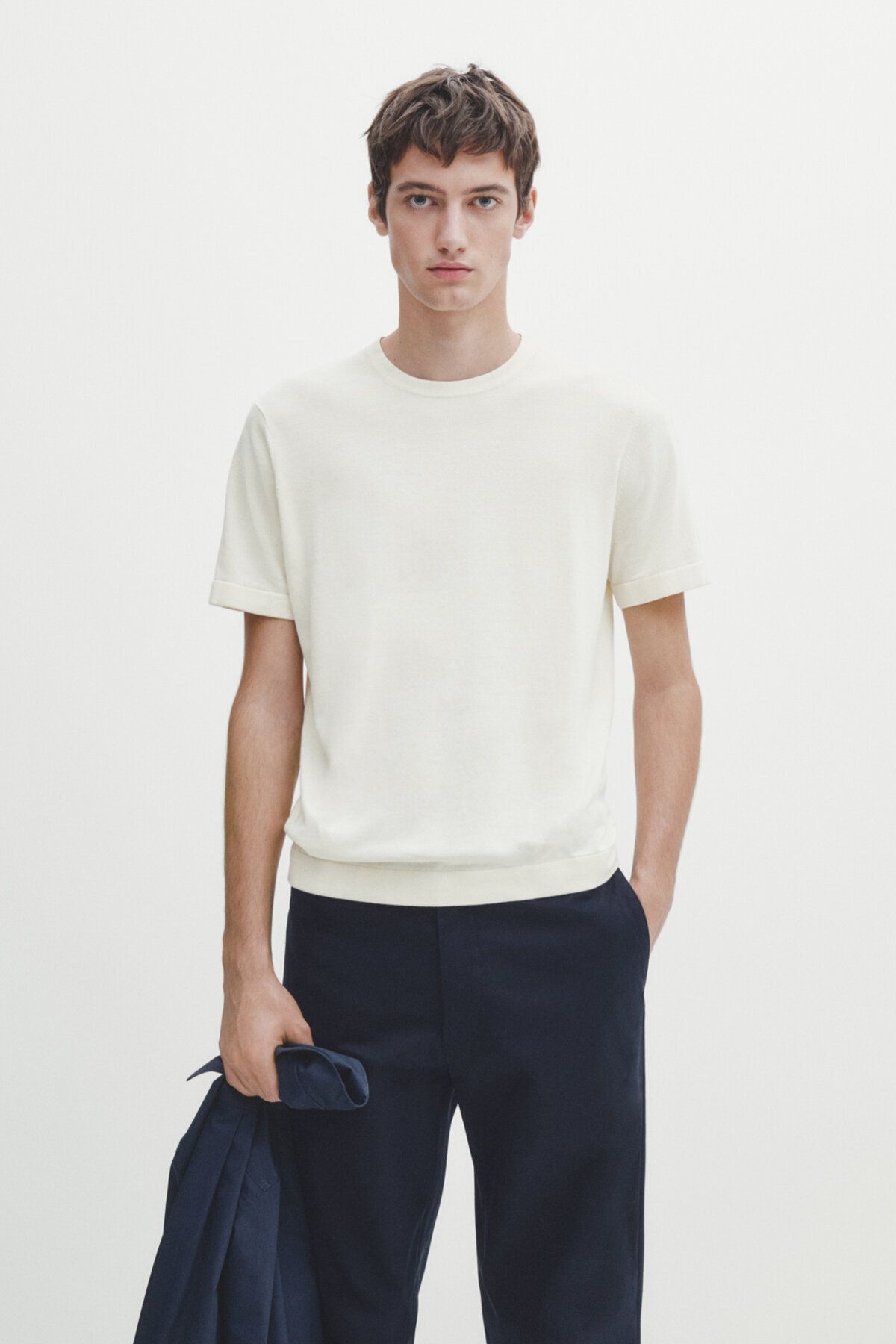 تی شرت نود مردانه لباس بافتنی آستین کوتاه Massimo Dutti