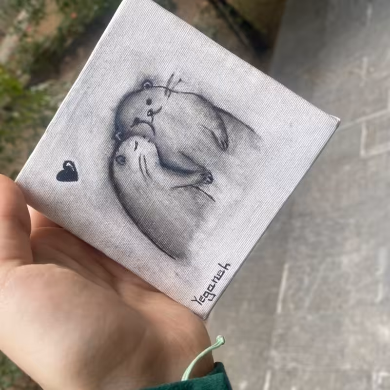 بوم نقاشی تابلو نقاشی فانتزی  دونفره فانتزی 