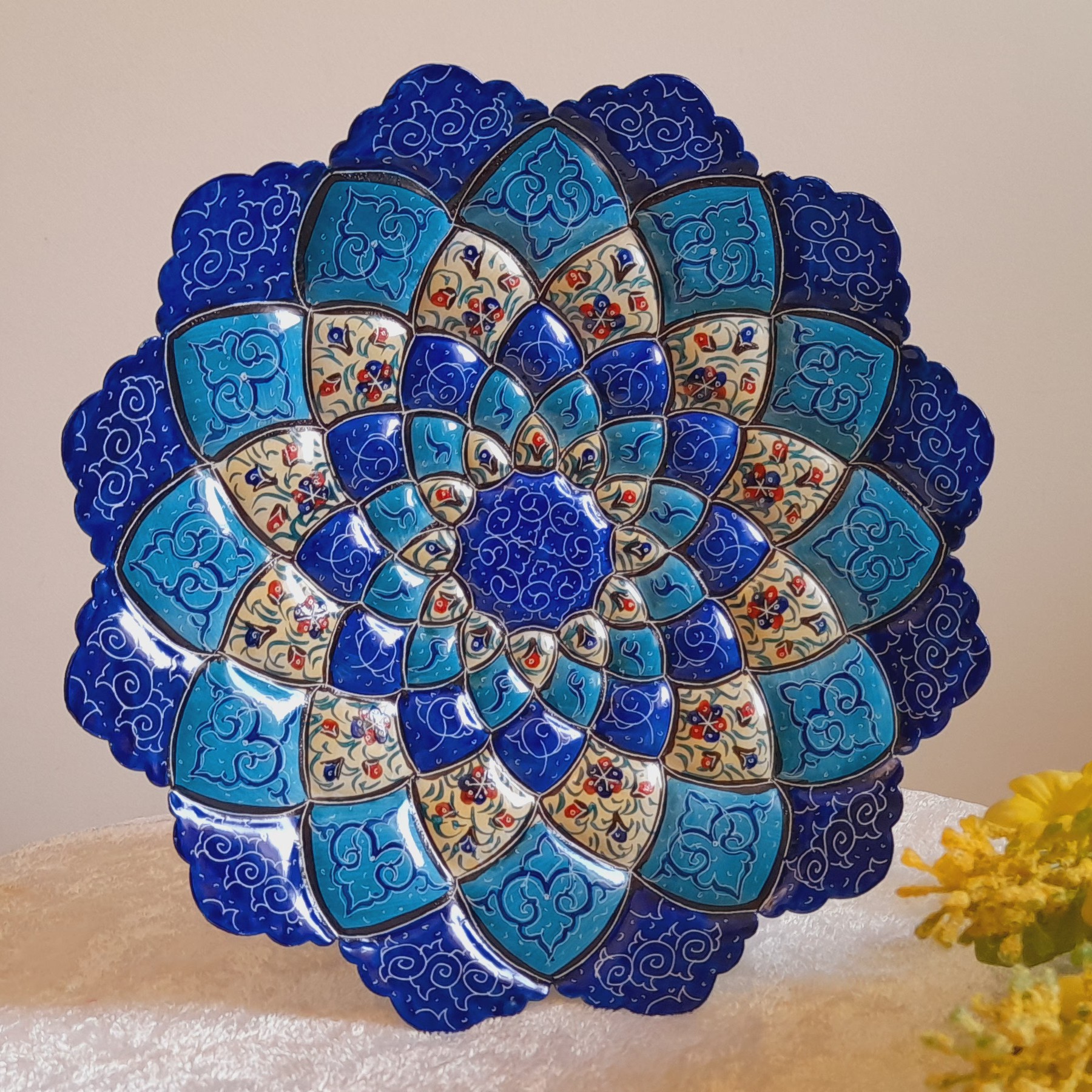 بشقاب میناکاری ورق معمولی کیفیت عالی سایز25 کد 00998
