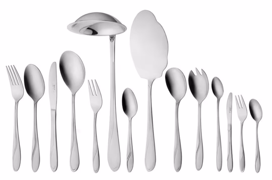 سرویس قاشق و چنگال 92 پارچه ناب استیل مدل سلیا ساده Nab Steel Selia 92 Pcs