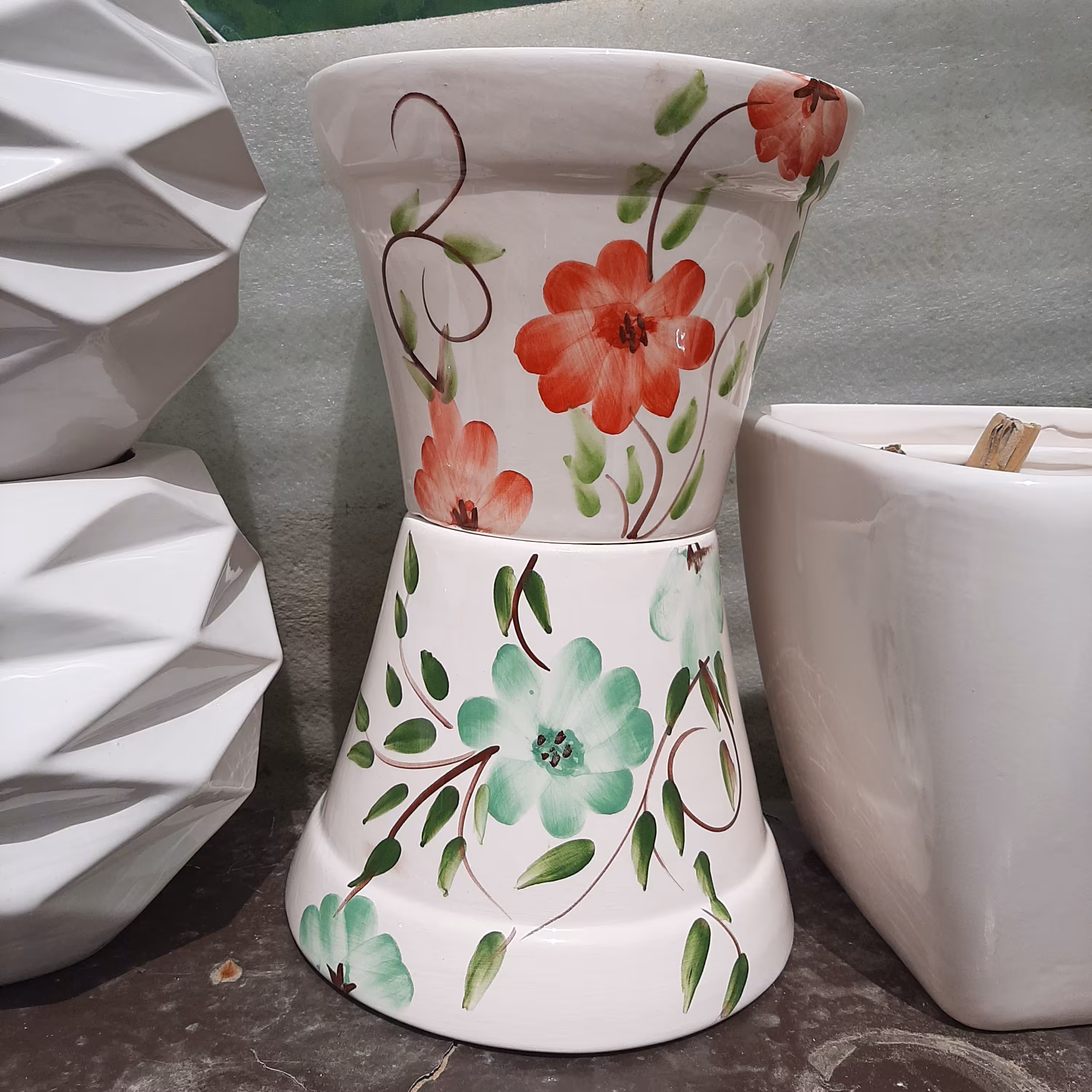 گلدان سطلی سرامیک