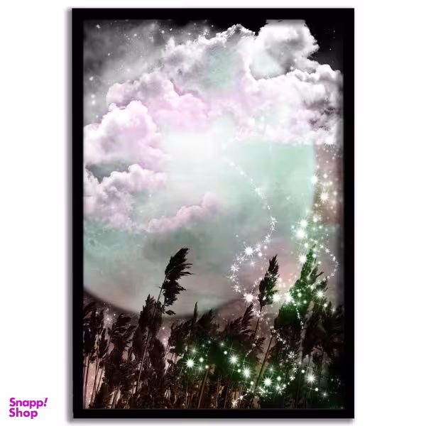 تابلو نوری بکلیت طرح ماه و آسمان مدل لایت باکس کد B-s4