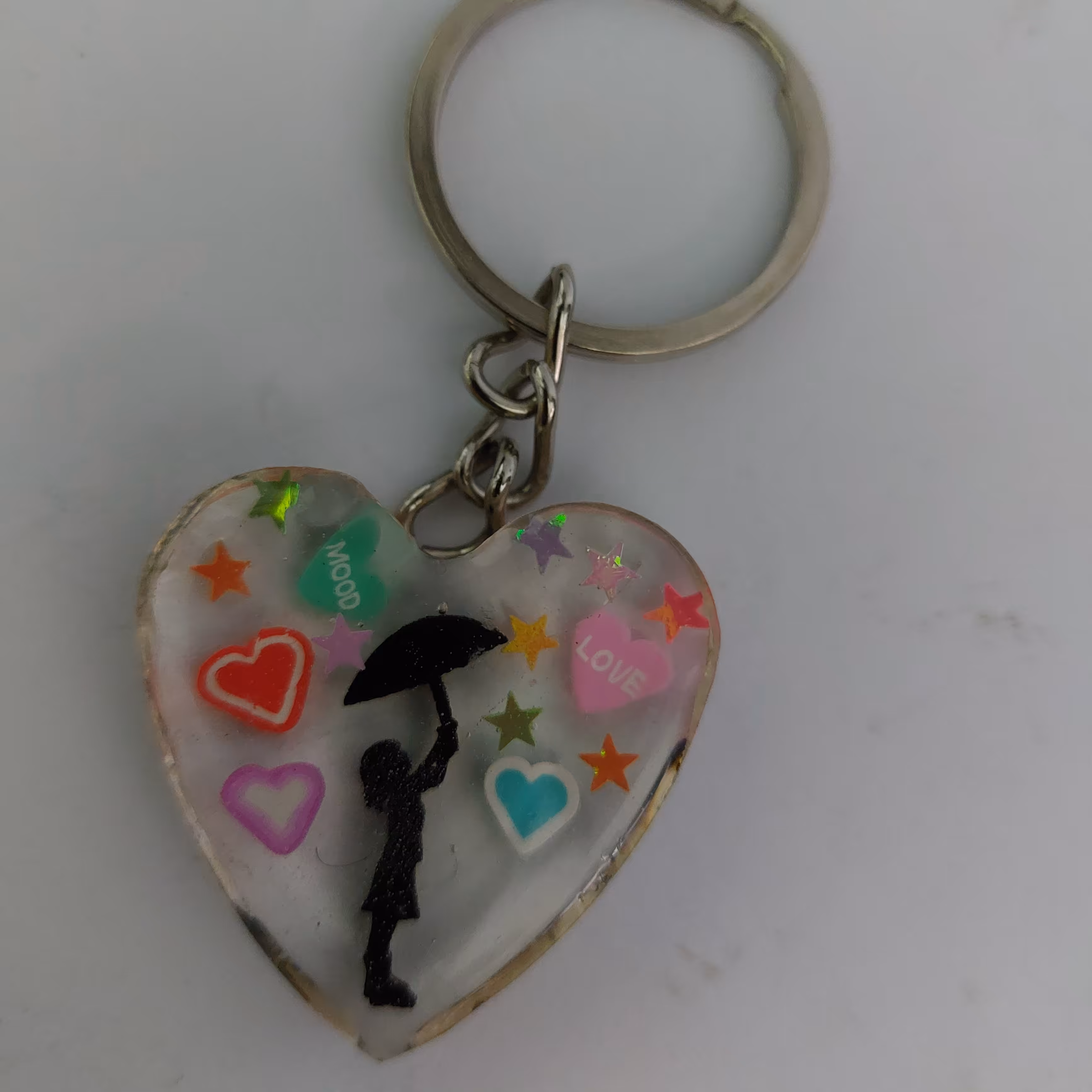 جا کلیدی رزینی طرح قلب فانتزی به ابعاد 3 سانتی متر