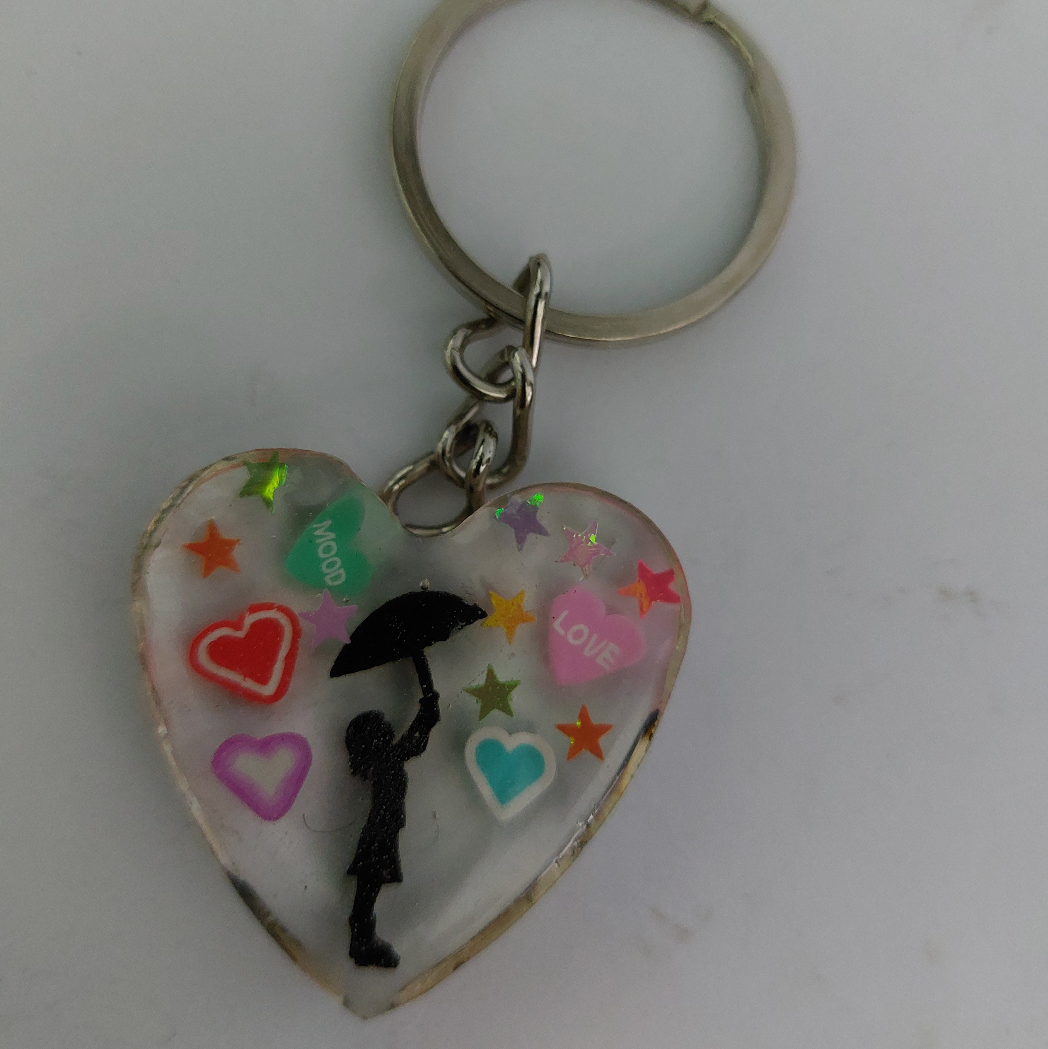 جا کلیدی رزینی طرح قلب فانتزی به ابعاد 3 سانتی متر