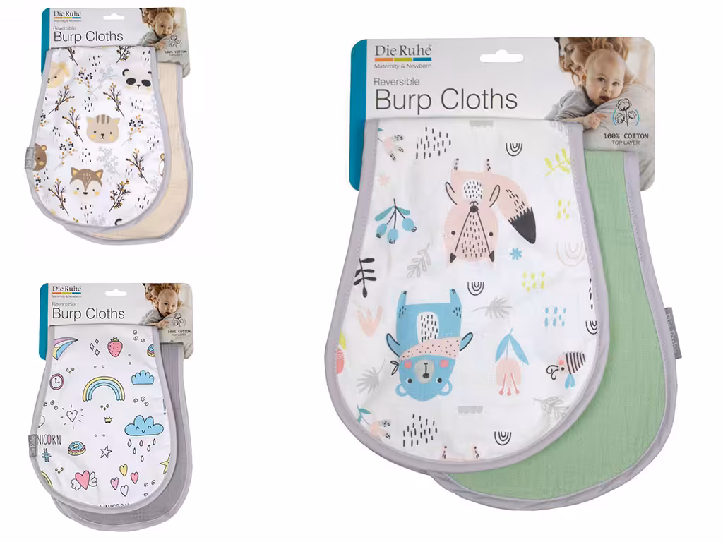 دستمال آروغ گیر نوزادی 3 لایه 2 عددی دی روحه die ruhe