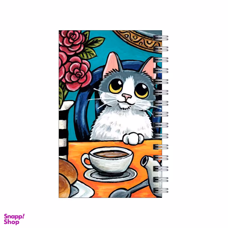 دفترچه یادداشت مدل to do list طرح عصرانه با گربه مودب کد 2055953