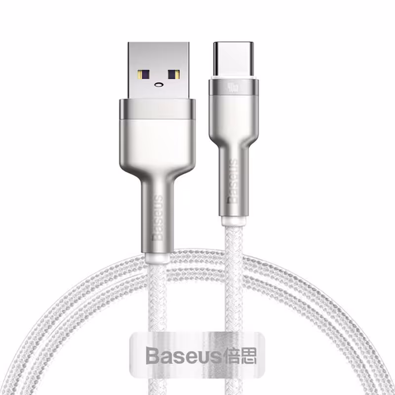 کابل شارژ و دیتا فست Type-C باسئوس مدل Cafule CATJK-B 4A 40W طول 2 مترBaseus Cafule CATJK-B 4A 40W Charging Cable Type-C, 2M