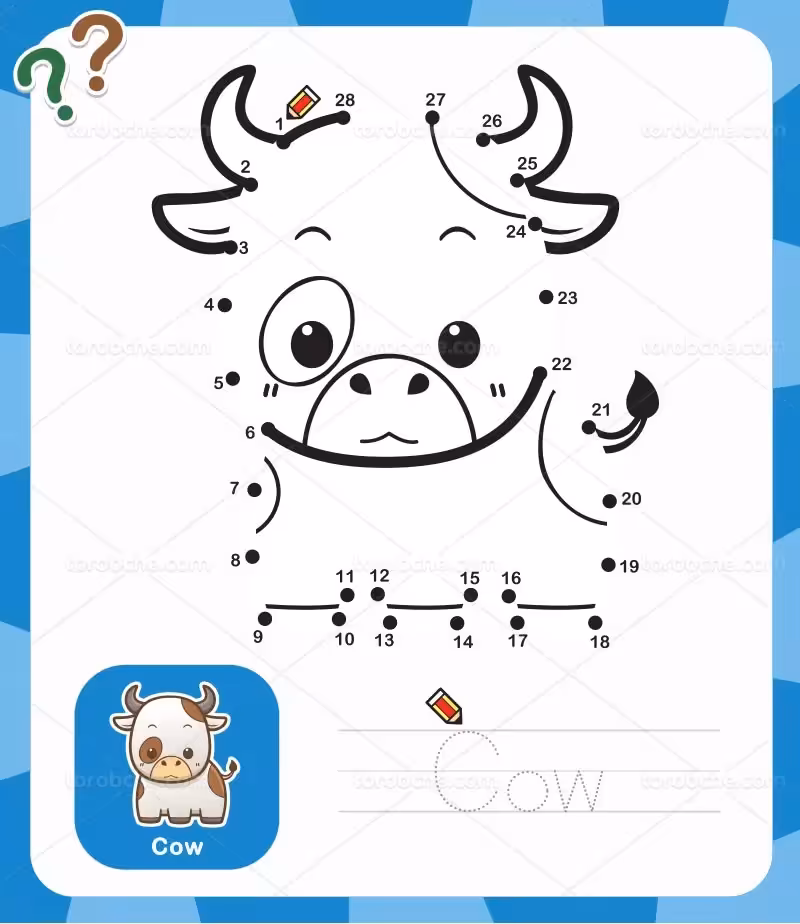 وکتور نقاشی نقطه ای گاو | گرافیک با طعم تربچه