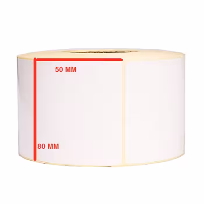 لیبل کاغذی 80*50 رول 1000 عددی