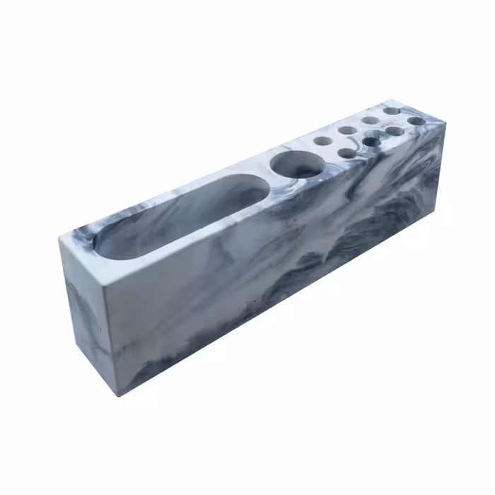 جامدادی رومیزی رگه دار طوسی کد 05